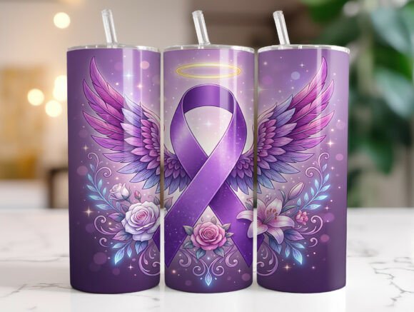 Cancer Awareness Purple Ribbon Tumbler: A Designer's Review