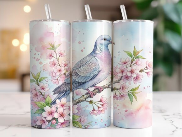 Cherry Blossom Pigeon Bird Tumbler Wrap Review