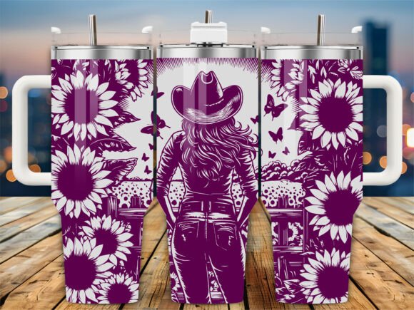 Cowgirl Sunflower 40oz Tumbler Design Review