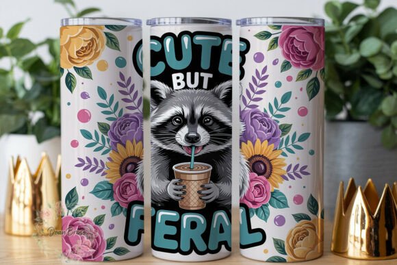 Cute but Feral Raccoon Tumbler Wrap: A Designer's Take