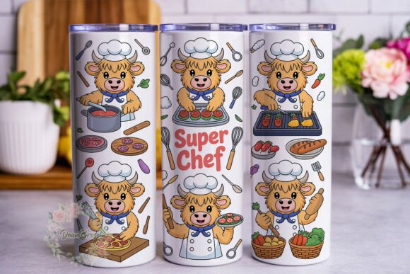 Cute Highland Cow Chef Tumbler Wrap Review