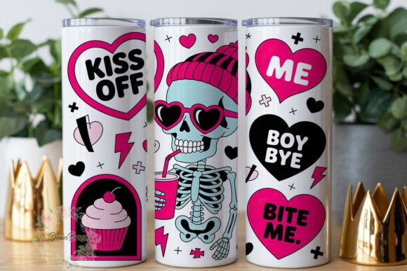 Edgy Skeleton Anti-Valentine Tumbler