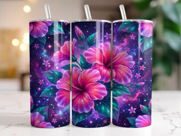 Galaxy Hibiscus Flower 20oz Tumbler Wrap Review