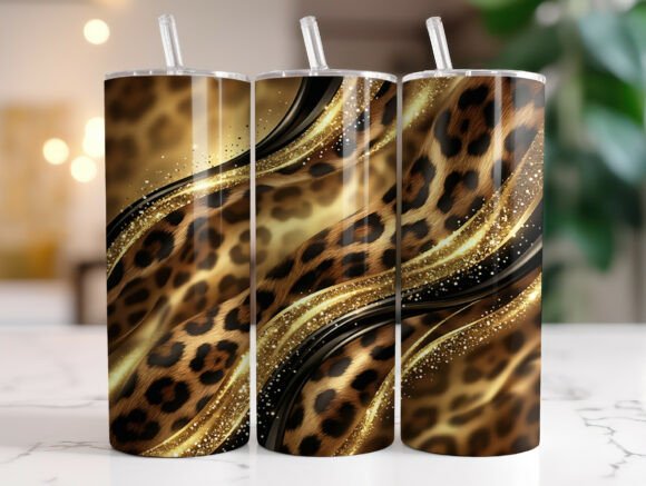 Leopard Glitter Gold Waves 20oz Tumbler Review