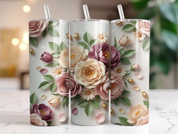 Luxurious Floral Bouquet Roses Tumbler: A Designer's Take