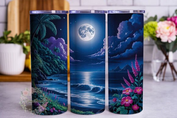 Moonlit Tropical Beach 20oz Tumbler Wrap Review