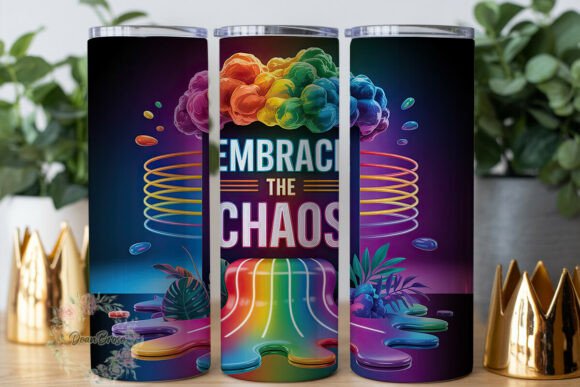Neon Chaos Gradient 20oz Tumbler Wrap