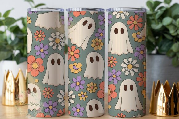 Pastel Ghost Flower 20oz Tumbler Wrap