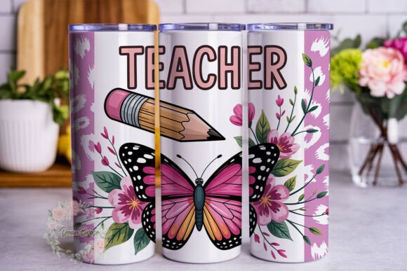 Pink Butterfly Teacher Tumbler Wrap Review