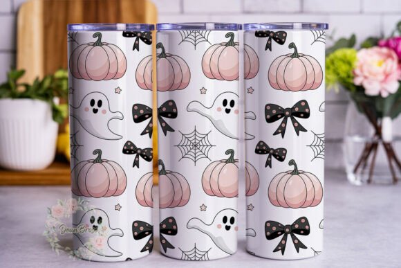 Pink Halloween Ghost Pumpkin Tumbler Design Review