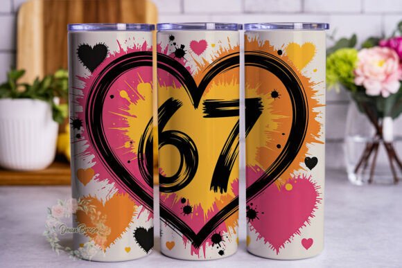Review: 67 Heart Abstract Paint Tumbler Wrap PNG