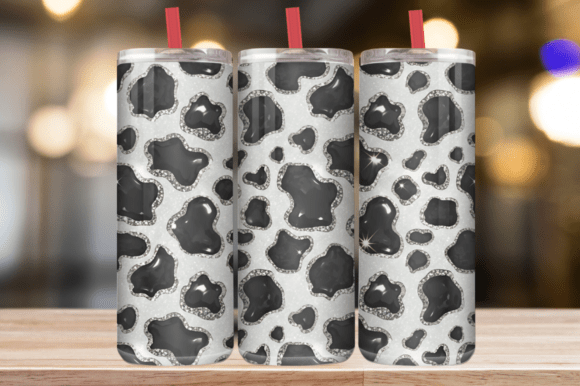 Review: Black Glitter Cow Print 20oz Tumbler Design