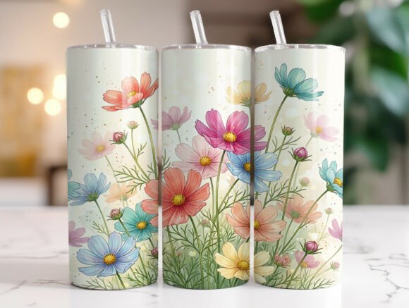Review: Colorful Cosmos Wildflower 20oz Tumbler Design