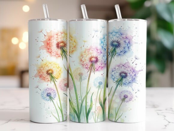Review: Colorful Dandelion Spring Floral Tumbler Design