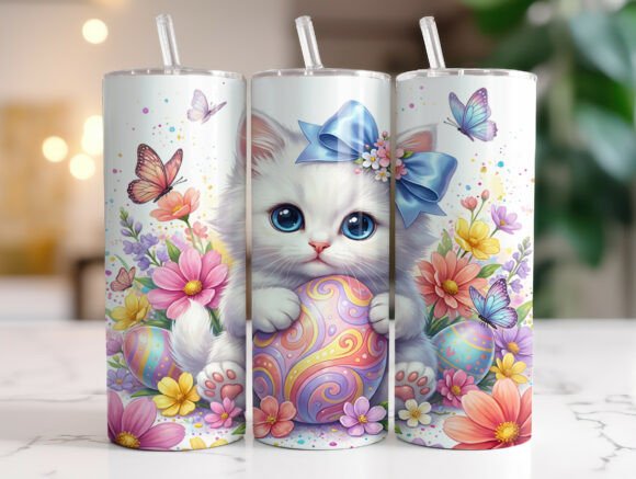 Review: Floral Easter Cat 20oz Tumbler Wrap PNG