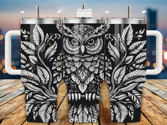 Review: Ornate Zentangle Owl 40oz Tumbler Design