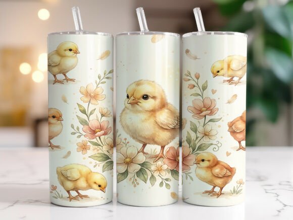 Review: Spring Baby Chick Floral 20oz Tumbler Design