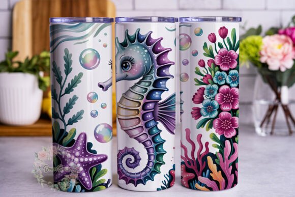 Review: Whimsical Seahorse Floral 20oz Tumbler Design