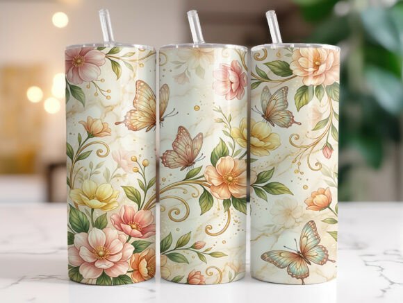 Spring Butterfly Blossom Floral Tumbler Review