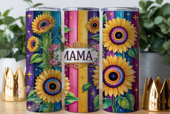 Sunflower Glitter MAMA 20oz Tumbler Wrap
