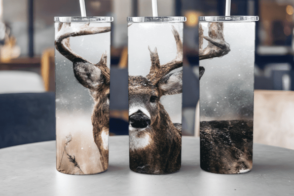 White Tail Deer Tumbler Wrap PNG
